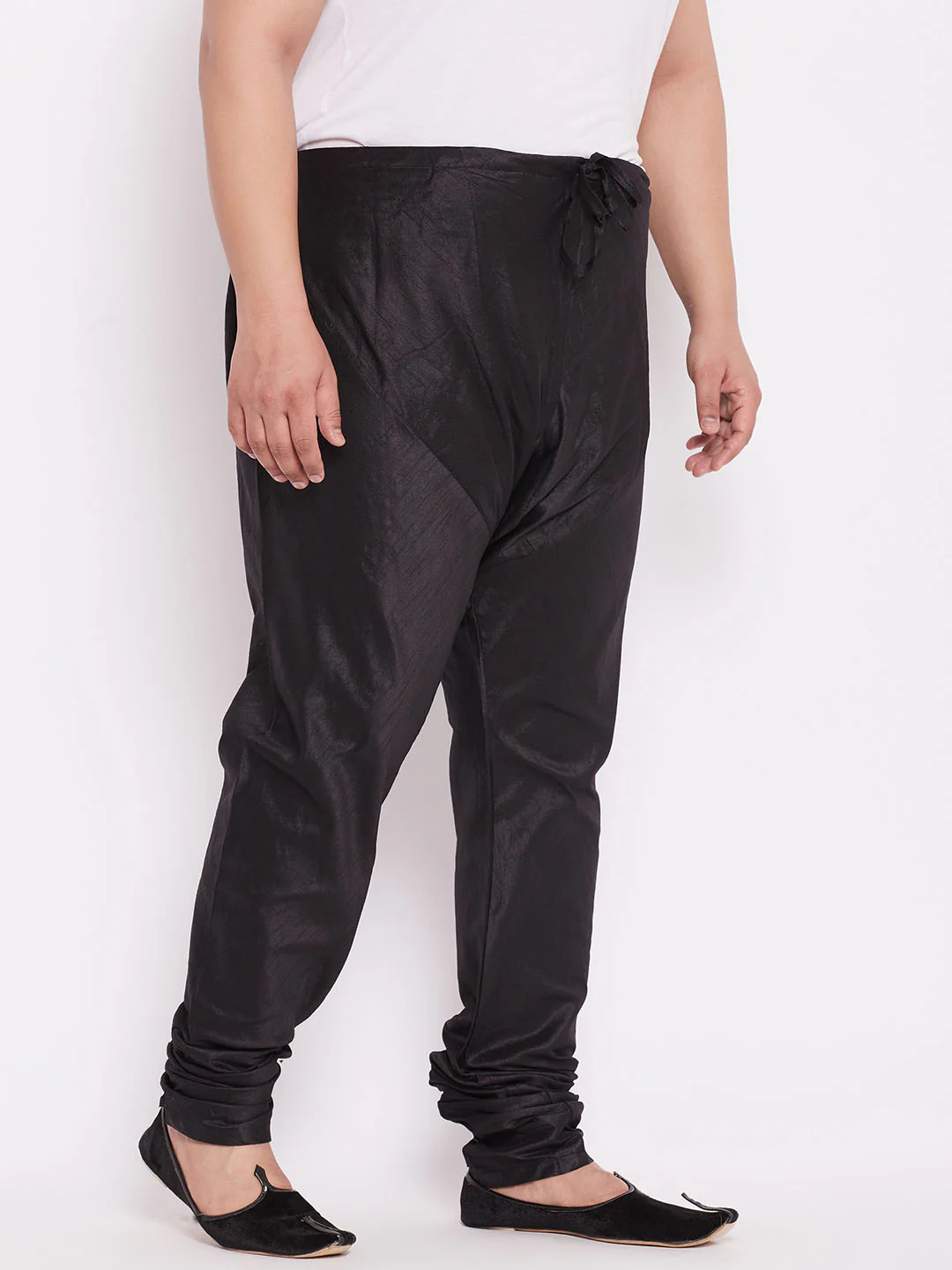 Men's Plus Size Black Silk Blend Pyjama - Image 2