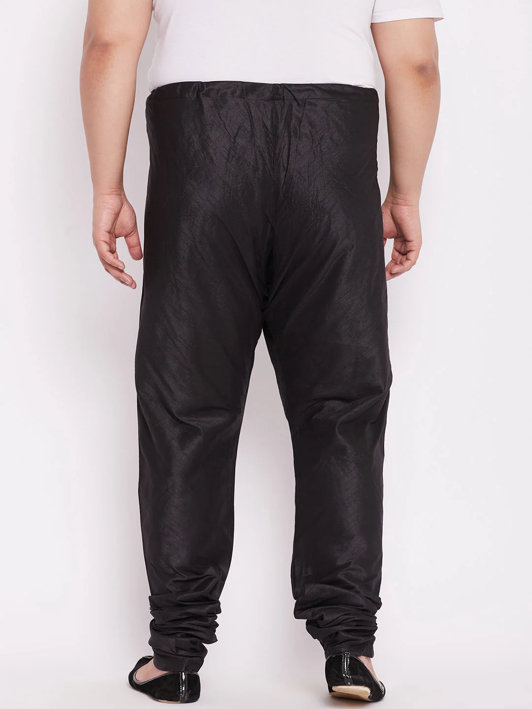 Men's Plus Size Black Silk Blend Pyjama - Image 3