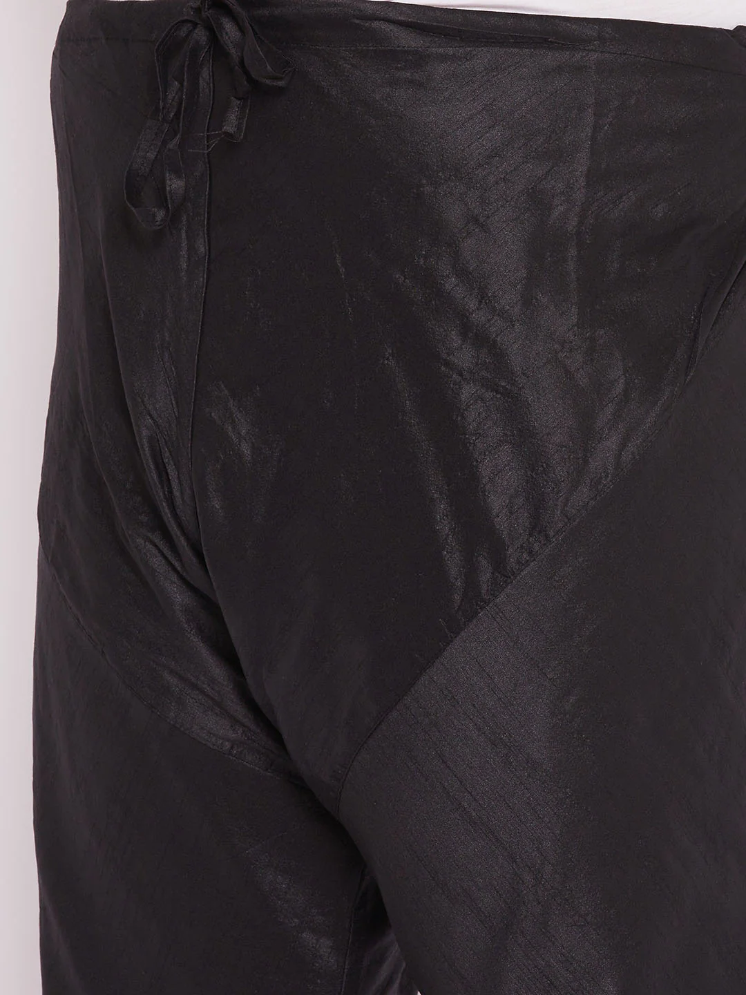Men's Plus Size Black Silk Blend Pyjama - Image 4