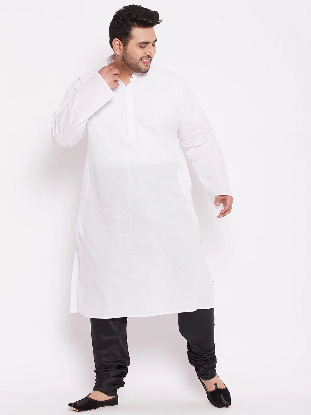 Men's Plus Size Black Silk Blend Pyjama - Image 5