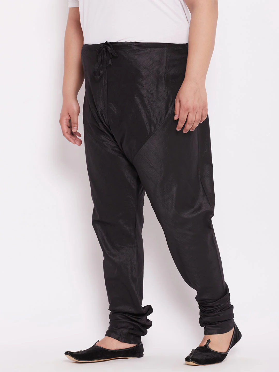 Men's Plus Size Black Silk Blend Pyjama - Image 6