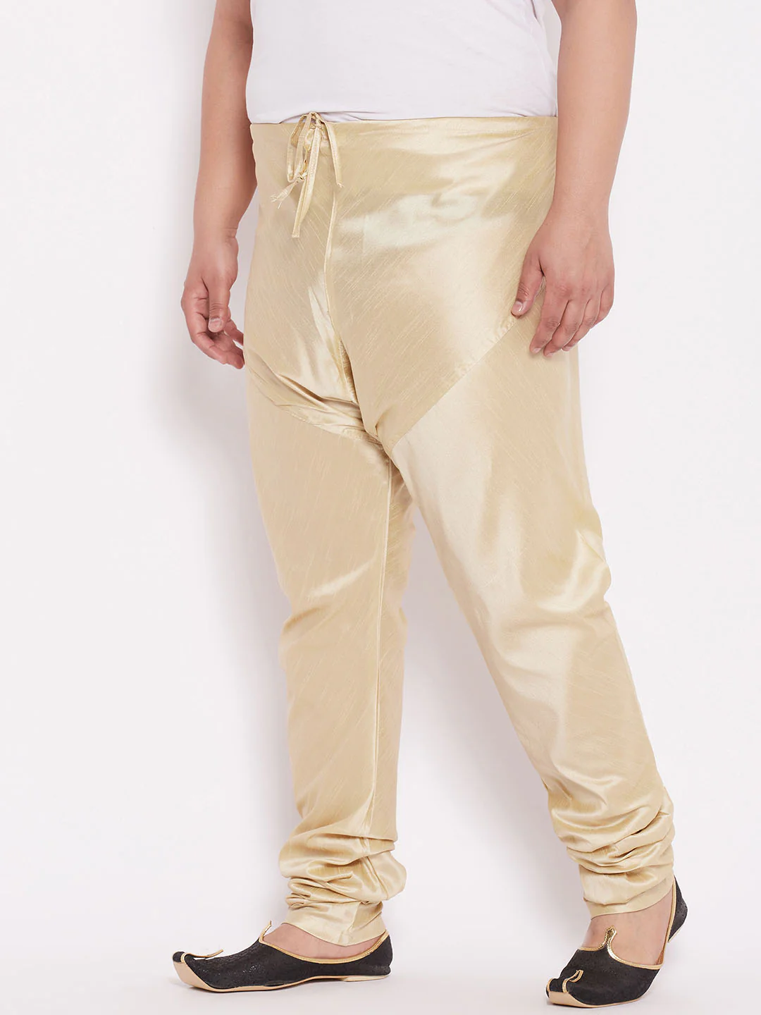 Men's Plus Size Gold Cotton Silk Blend Pyjama - Image 2
