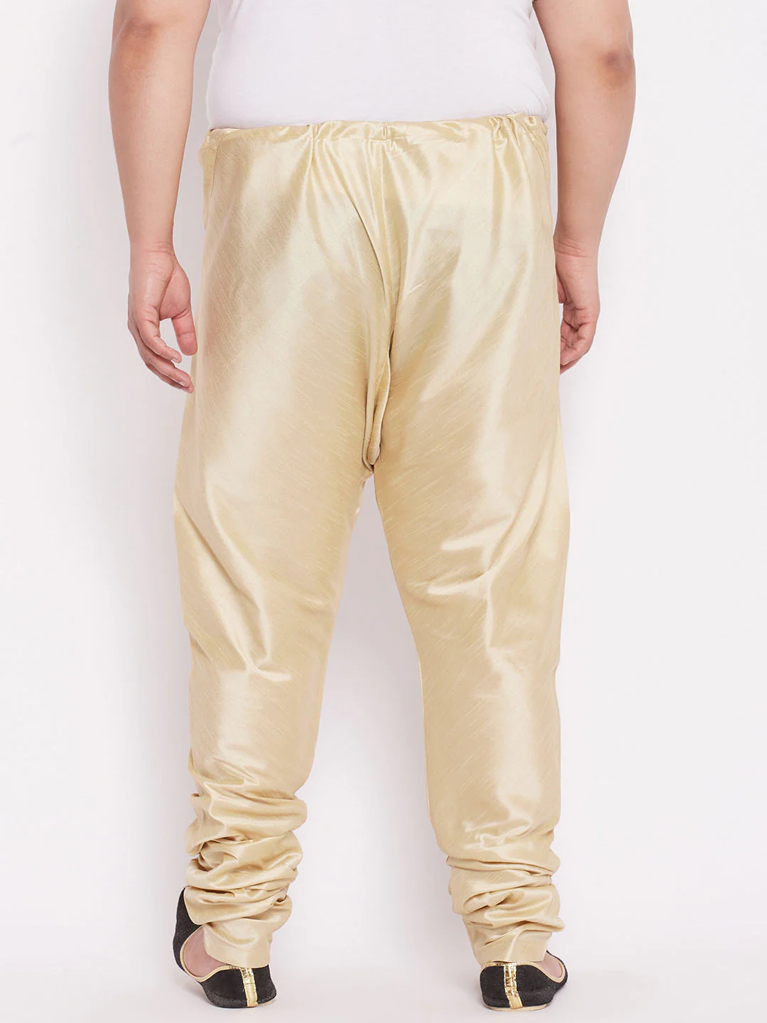 Men's Plus Size Gold Cotton Silk Blend Pyjama - Image 3