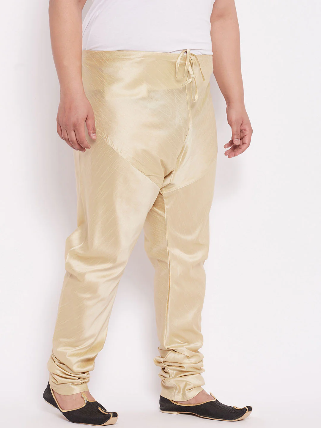 Men's Plus Size Gold Cotton Silk Blend Pyjama - Image 6