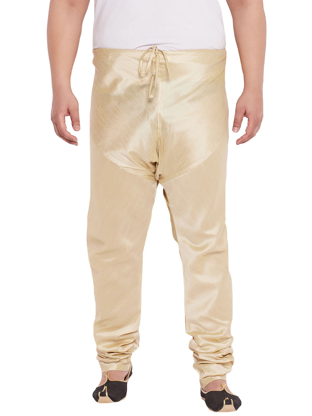 Men's Plus Size Gold Cotton Silk Blend Pyjama - Image 7