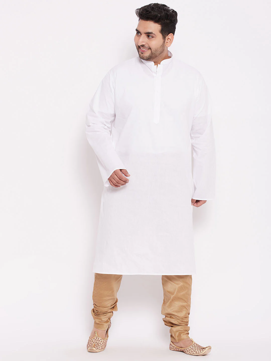 Men's  Plus Size Rose Gold Cotton Silk Blend Pyjama - Image 5