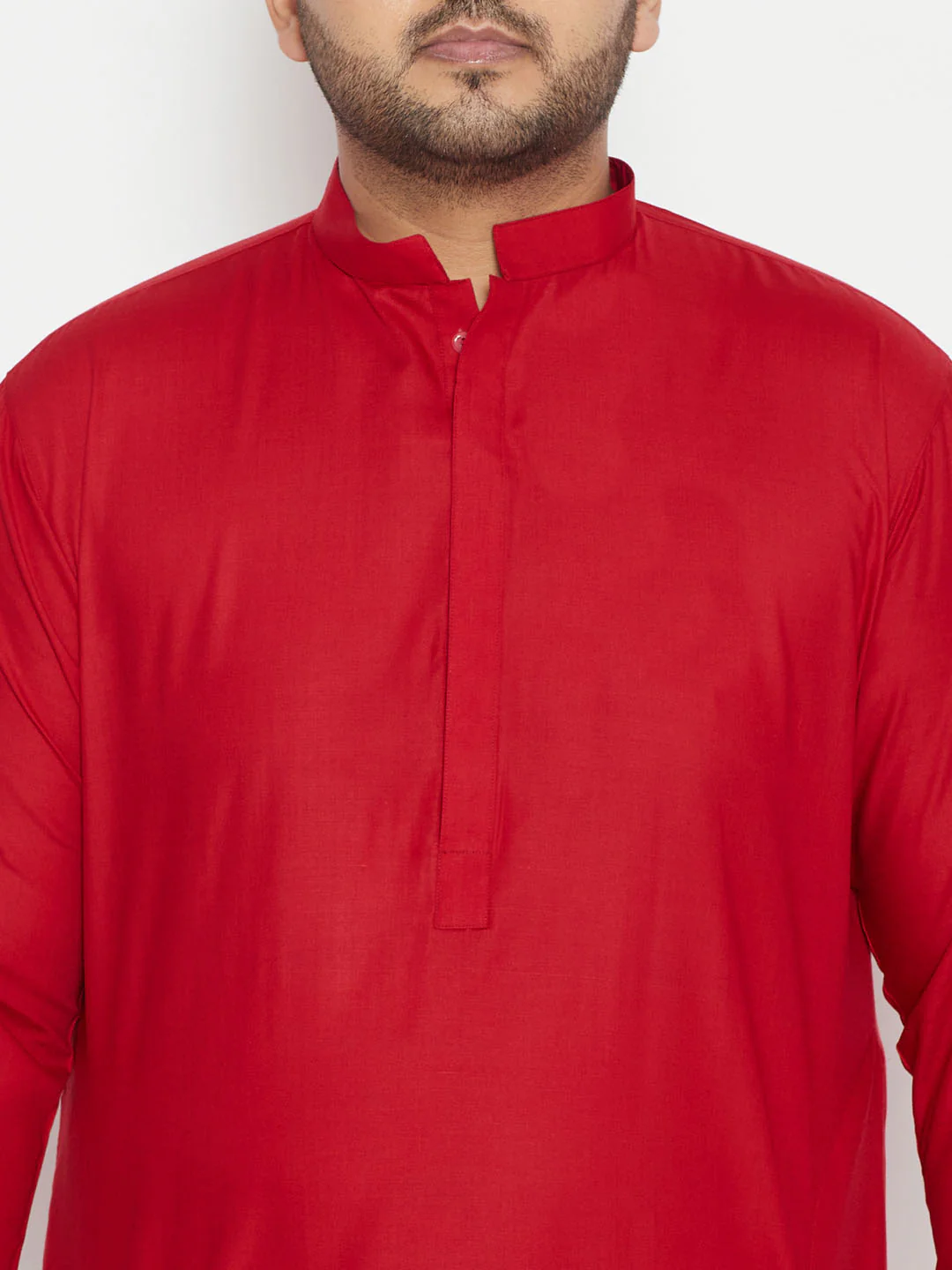 Men's Plus Size Maroon Cotton Blend Pathani Set - Image 4