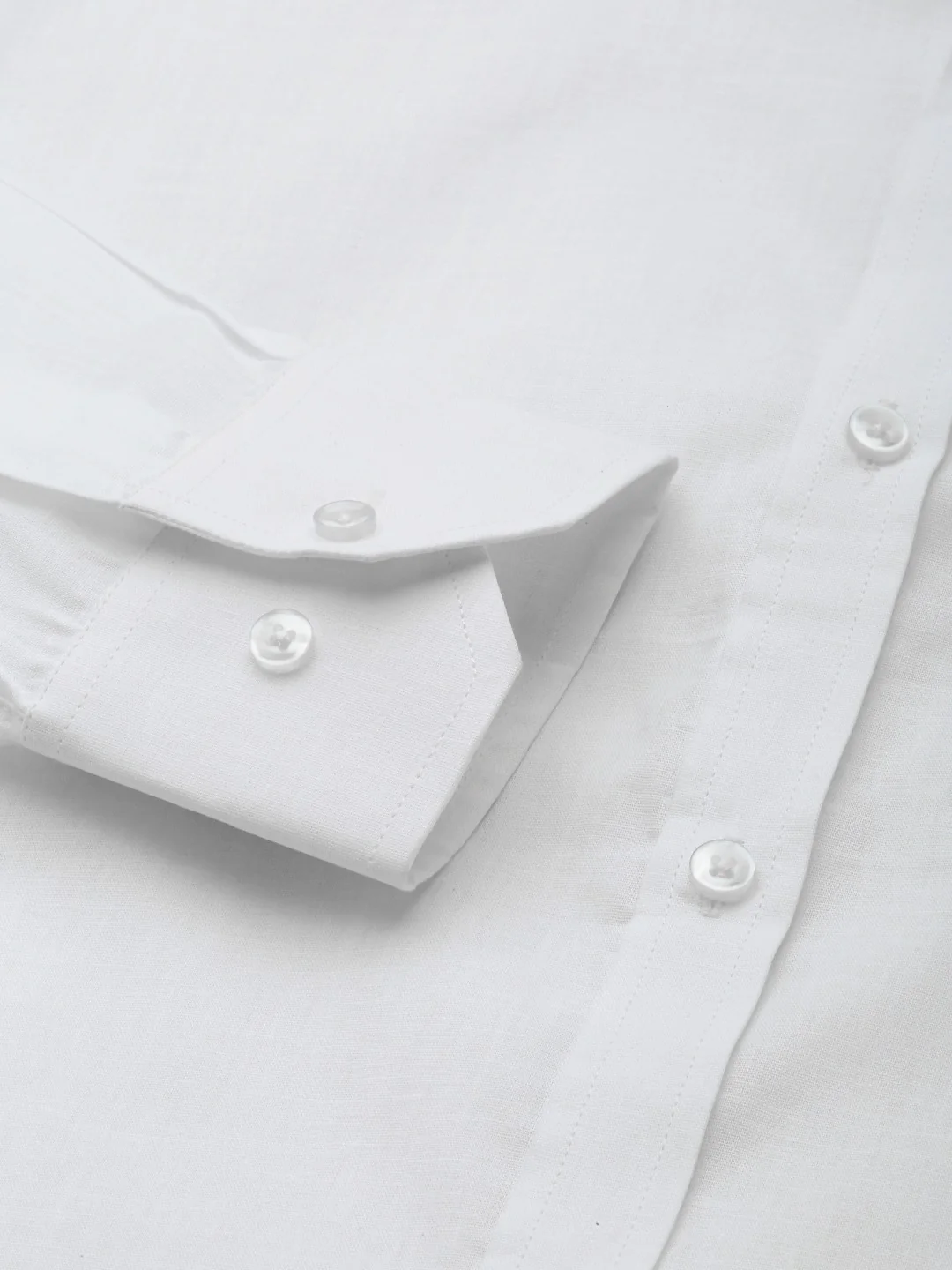 Men's White Cotton Shirt And Mundu Set - Image 6