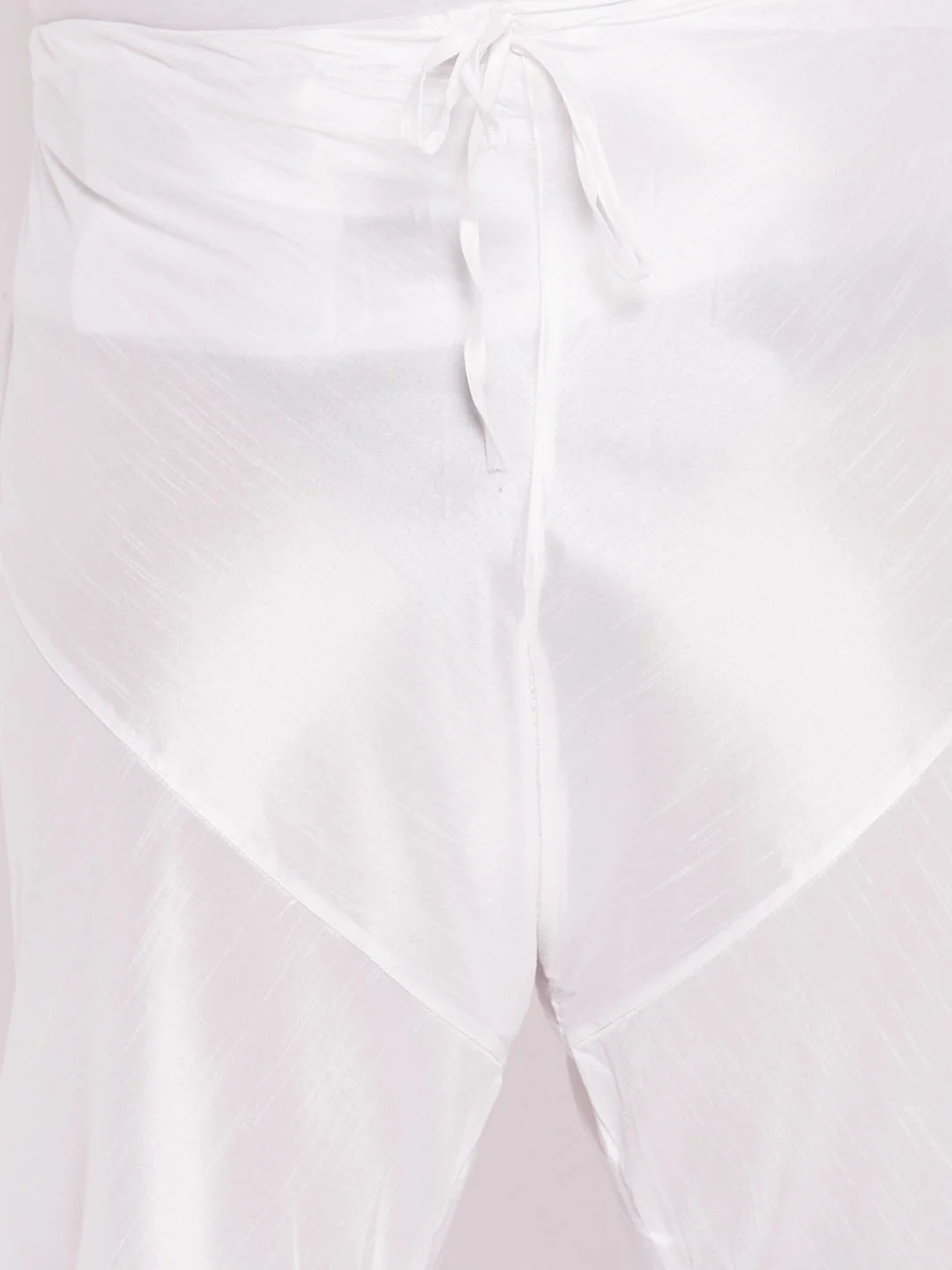 Men's Plus Size White Cotton Silk Blend Churidar - Image 4
