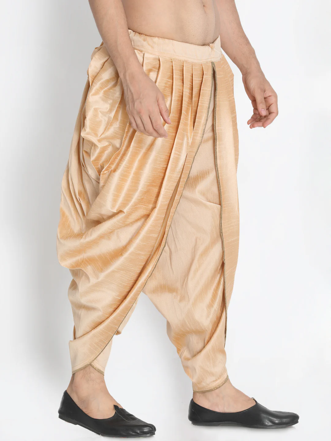 Men's Rose Gold Silk Blend Dhoti Pant - Image 2