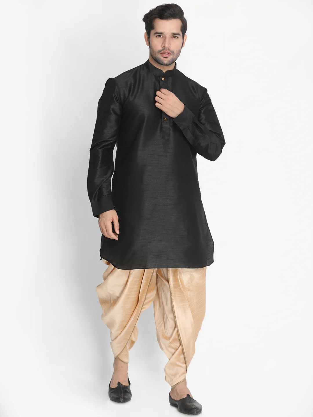 Men's Rose Gold Silk Blend Dhoti Pant - Image 5