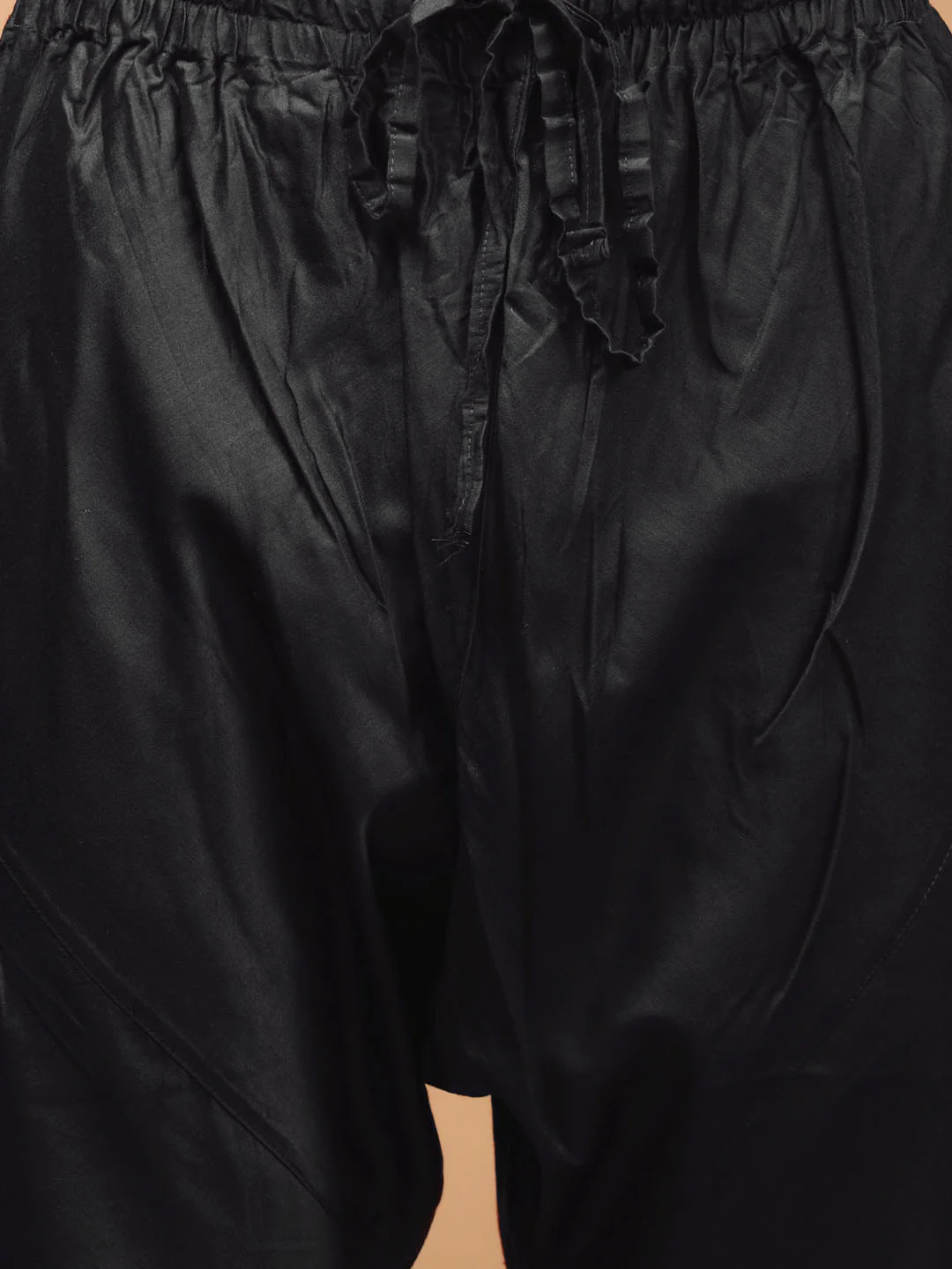 Men's Black Mirror Kurta Pyjama Set - Image 5