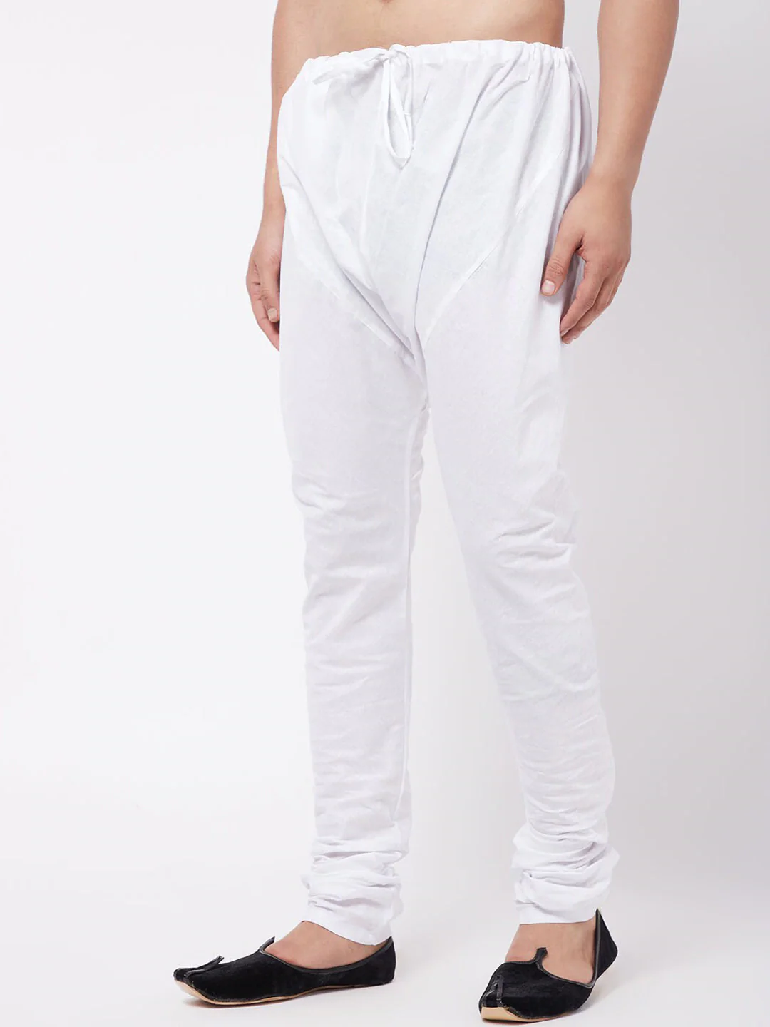 Men White Solid Pure Cotton Relaxed-Fit Pyjama - Image 2