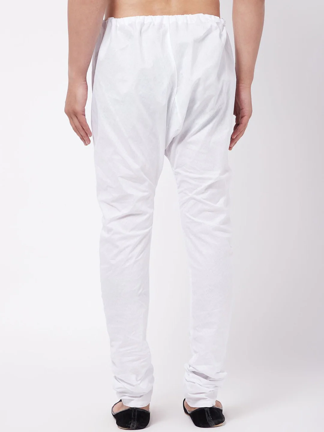 Men White Solid Pure Cotton Relaxed-Fit Pyjama - Image 3