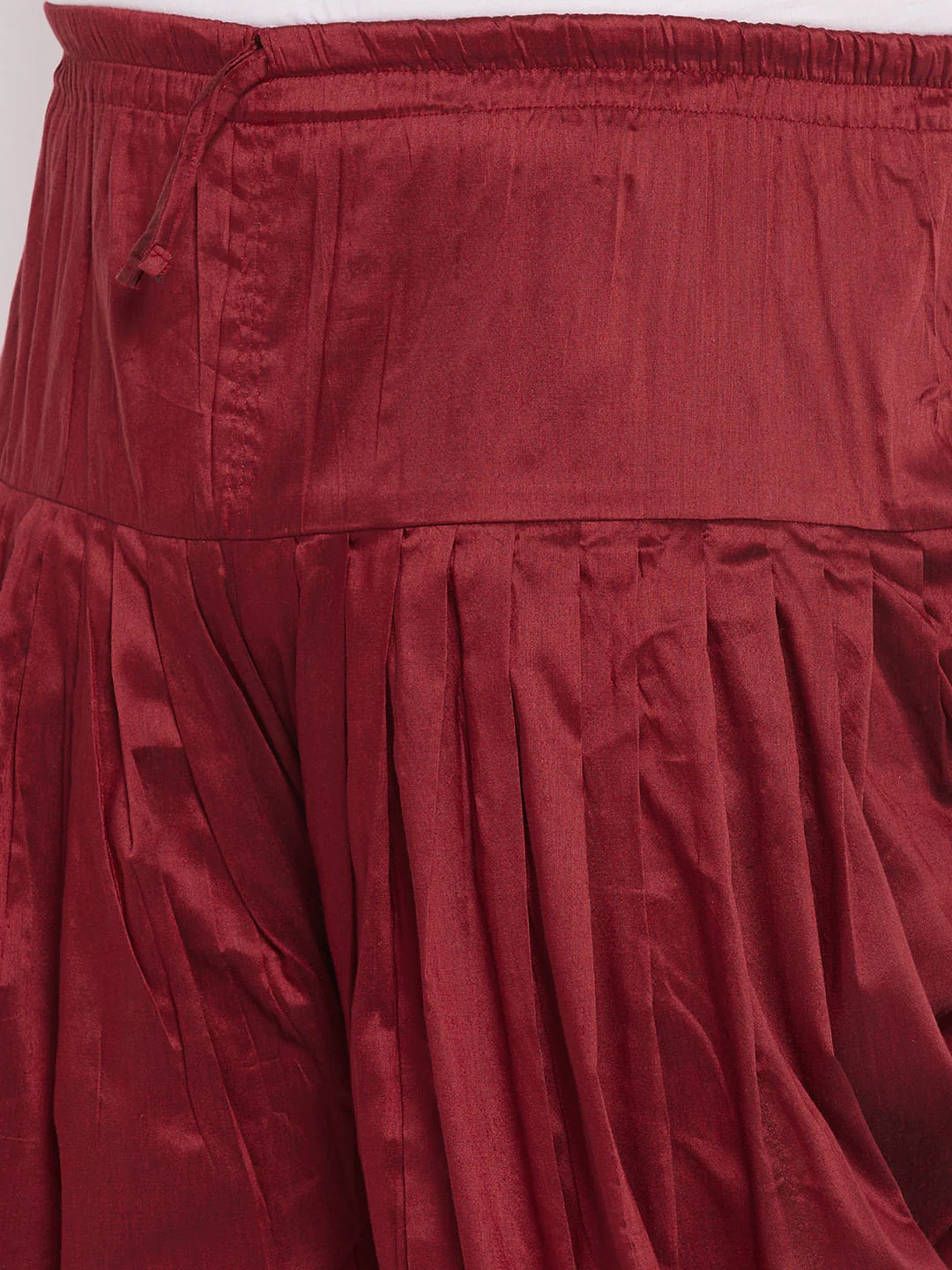 Men's Plus Size Maroon Solid Dhoti Pants - Image 4