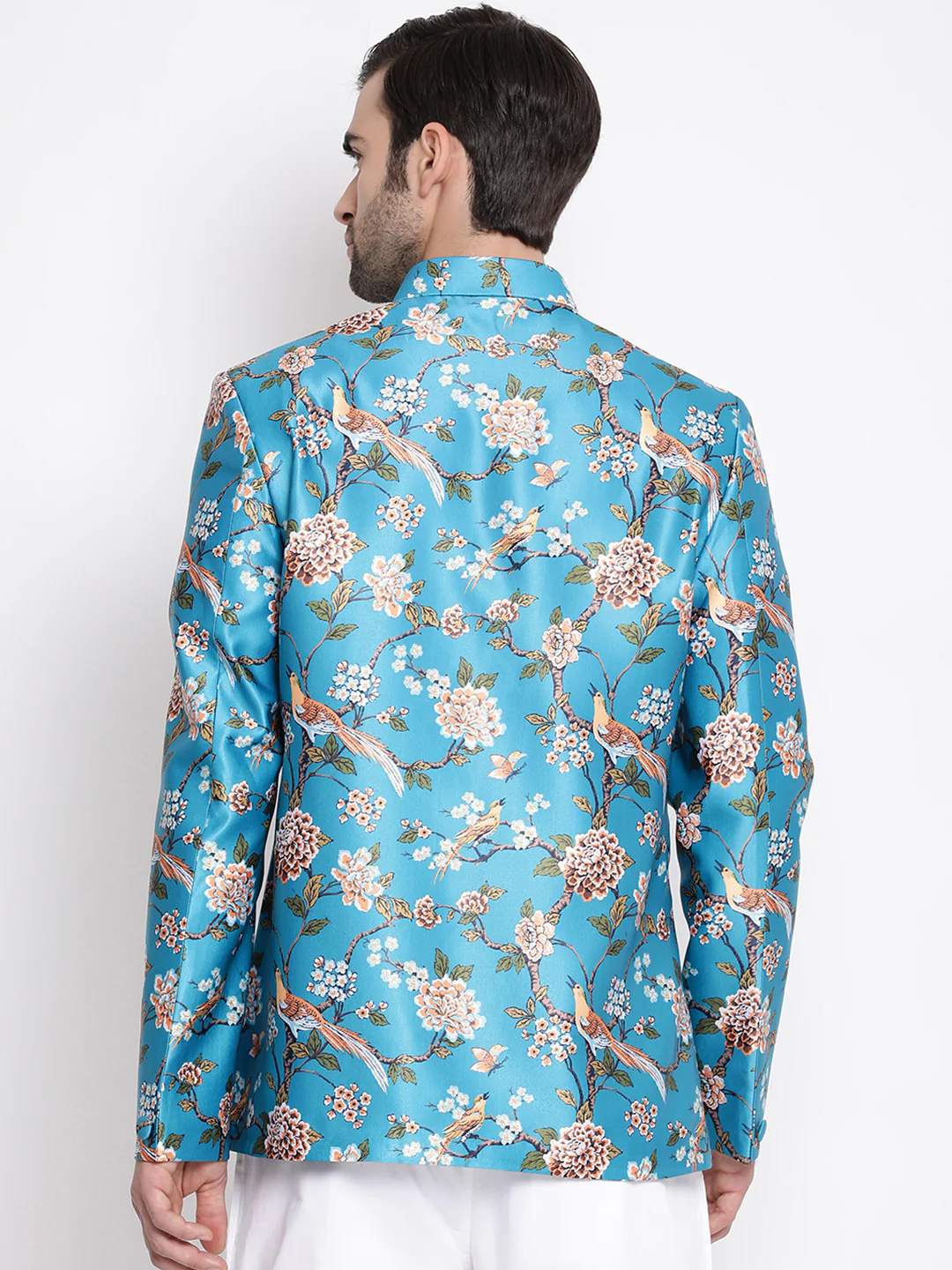 Men's Turquoise Silk Blend Jodhpuri - Image 3