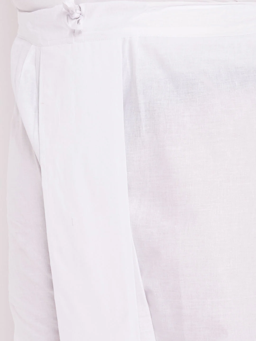 Men's Plus Size Pure Cotton White Traditional Dhoti - Image 4