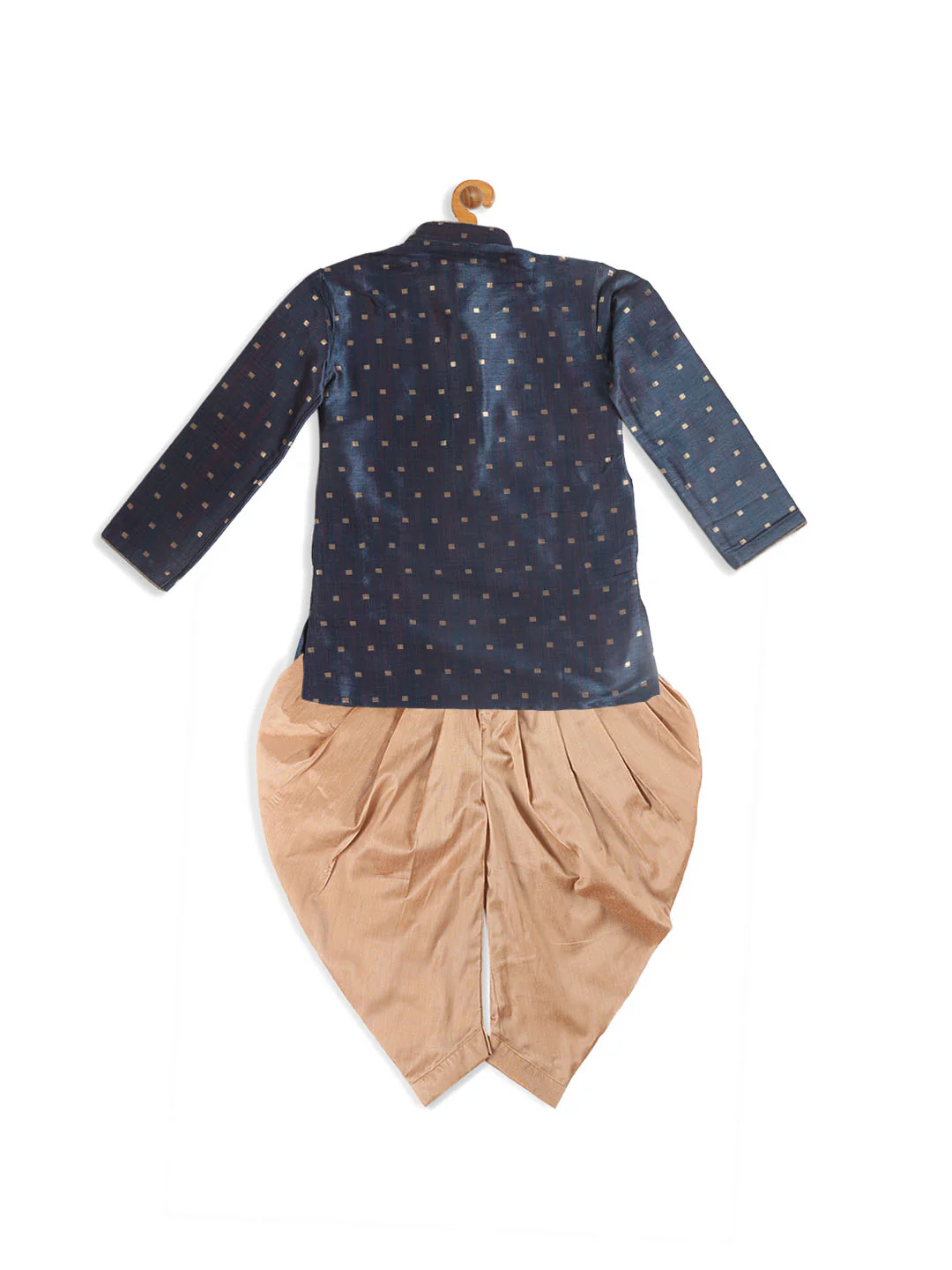 Boy's Blue Kurta With Dhoti Pant Set - Image 3