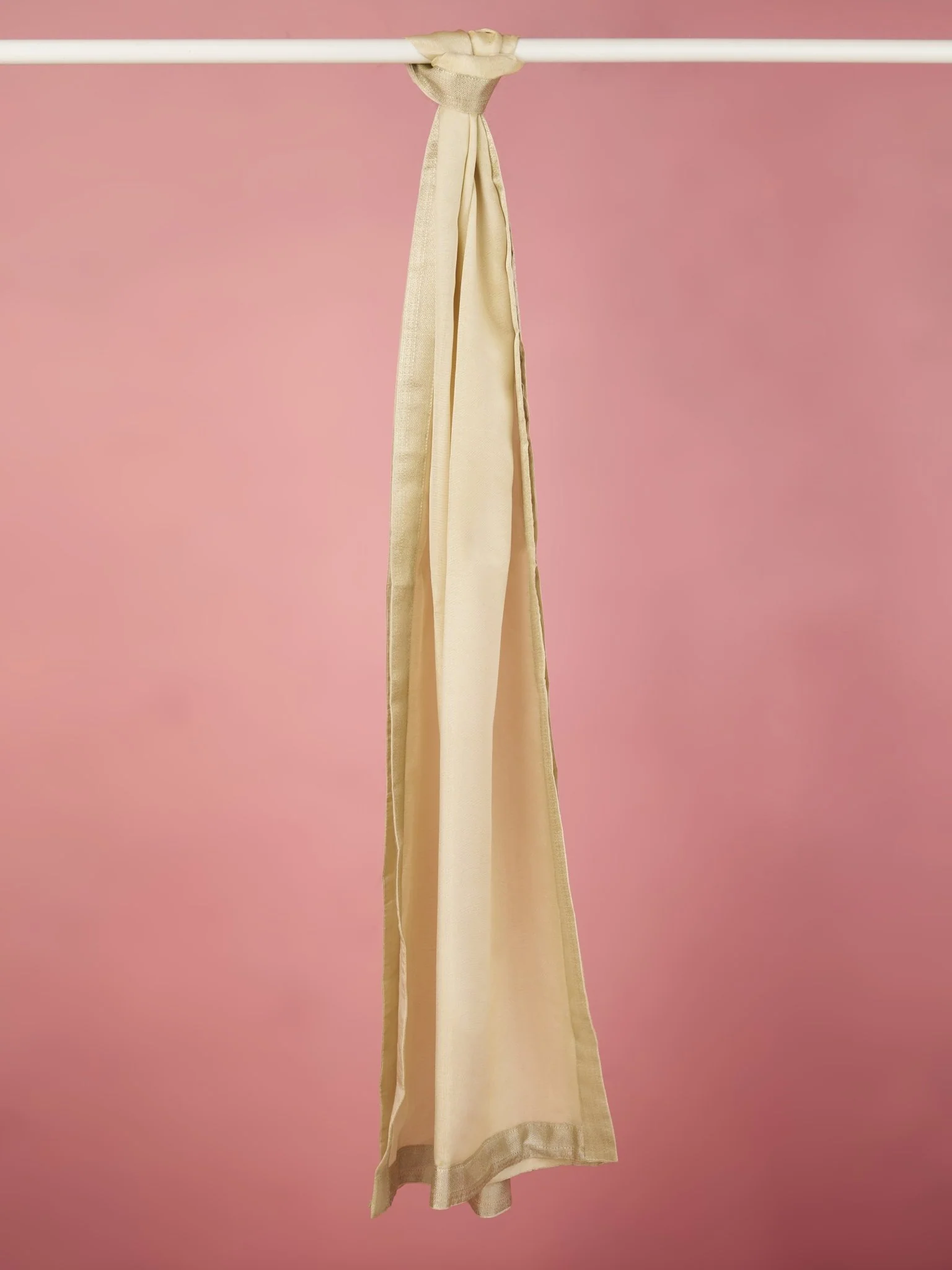 Men Beige Tissue Silk Dupatta - Image 2