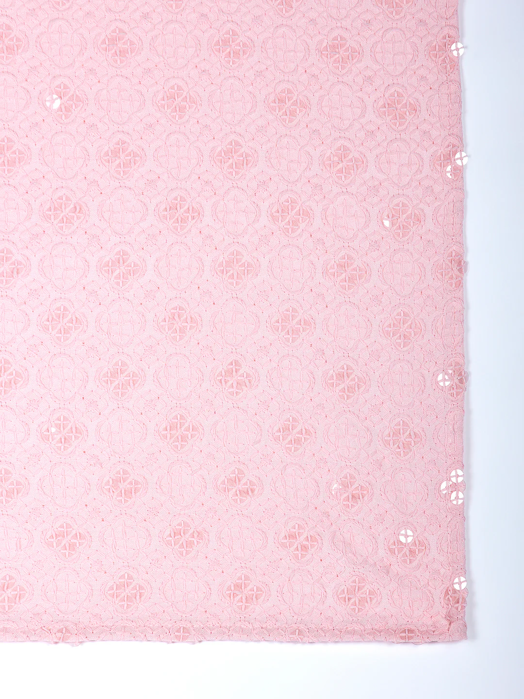 Men's Pink Chikankari Silk Kurta with Silk Dupatta Set - Image 6