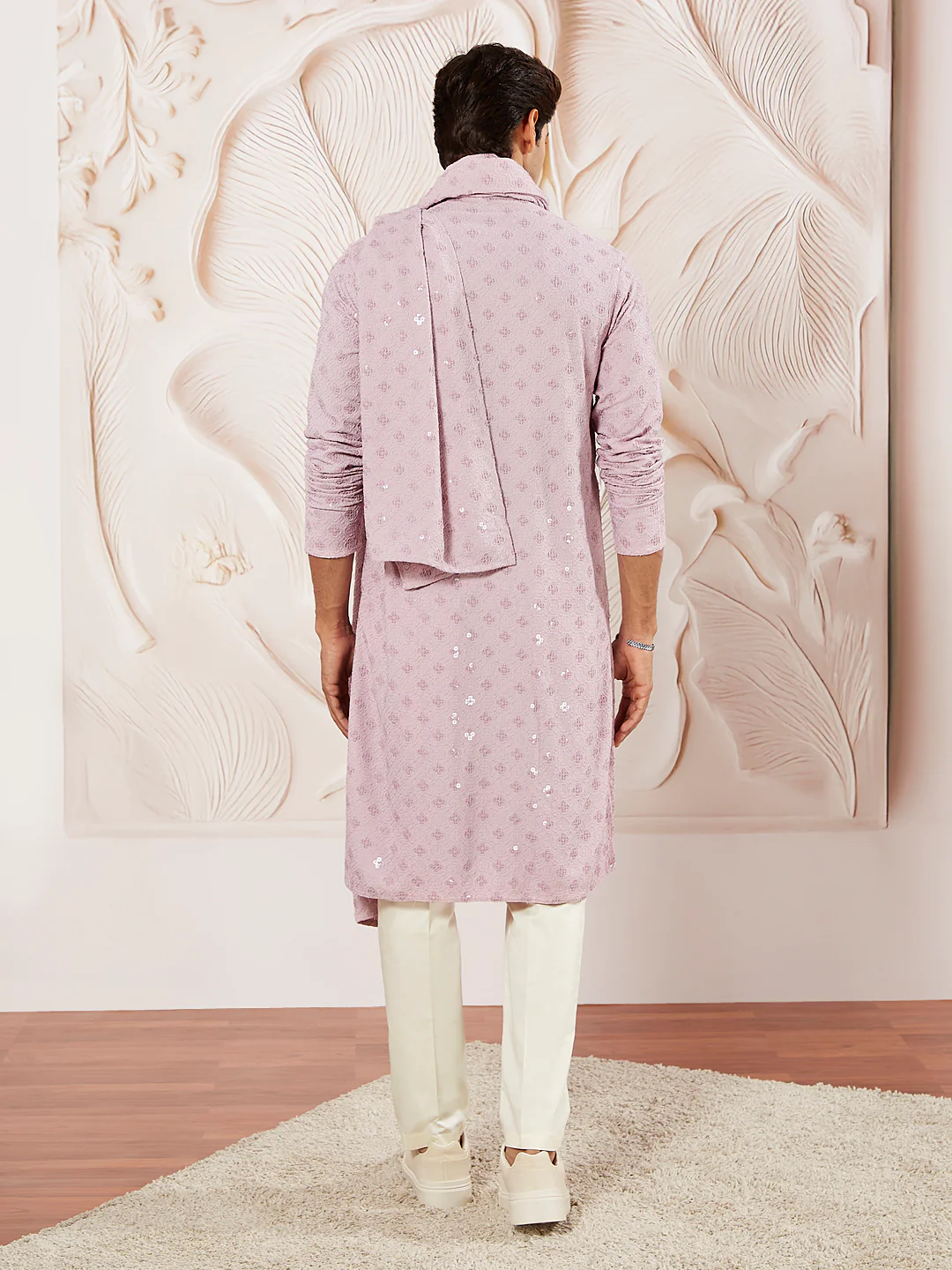 Men's Onion Rayon Kurta Pyjama Dupatta Set - Image 5