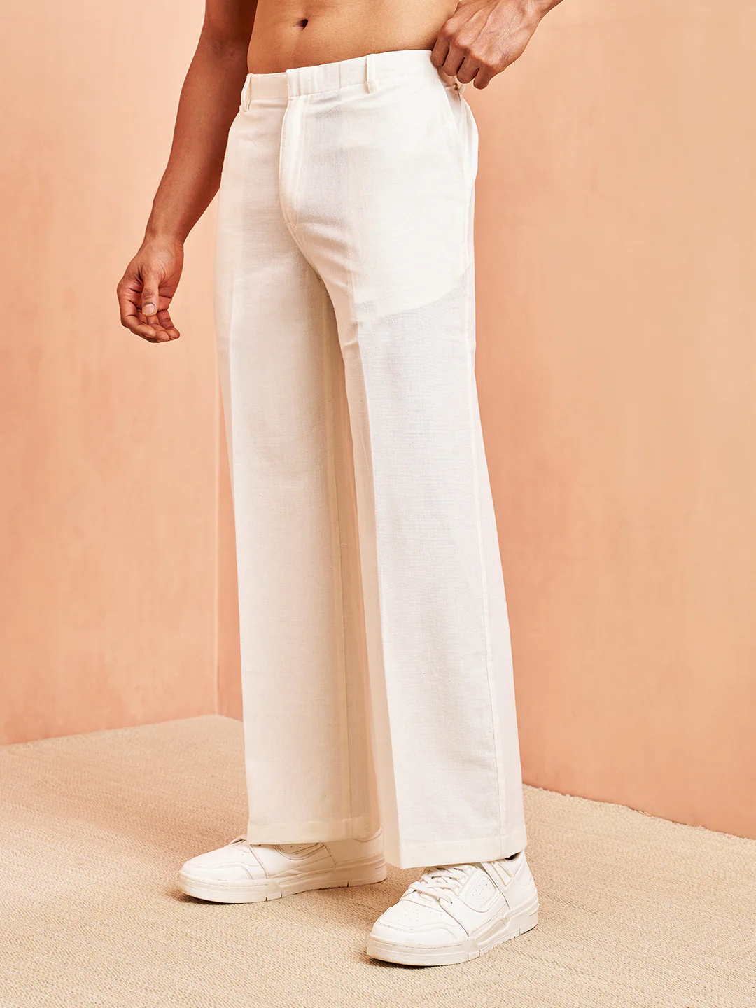 Men's White Cotton Pant - Image 3