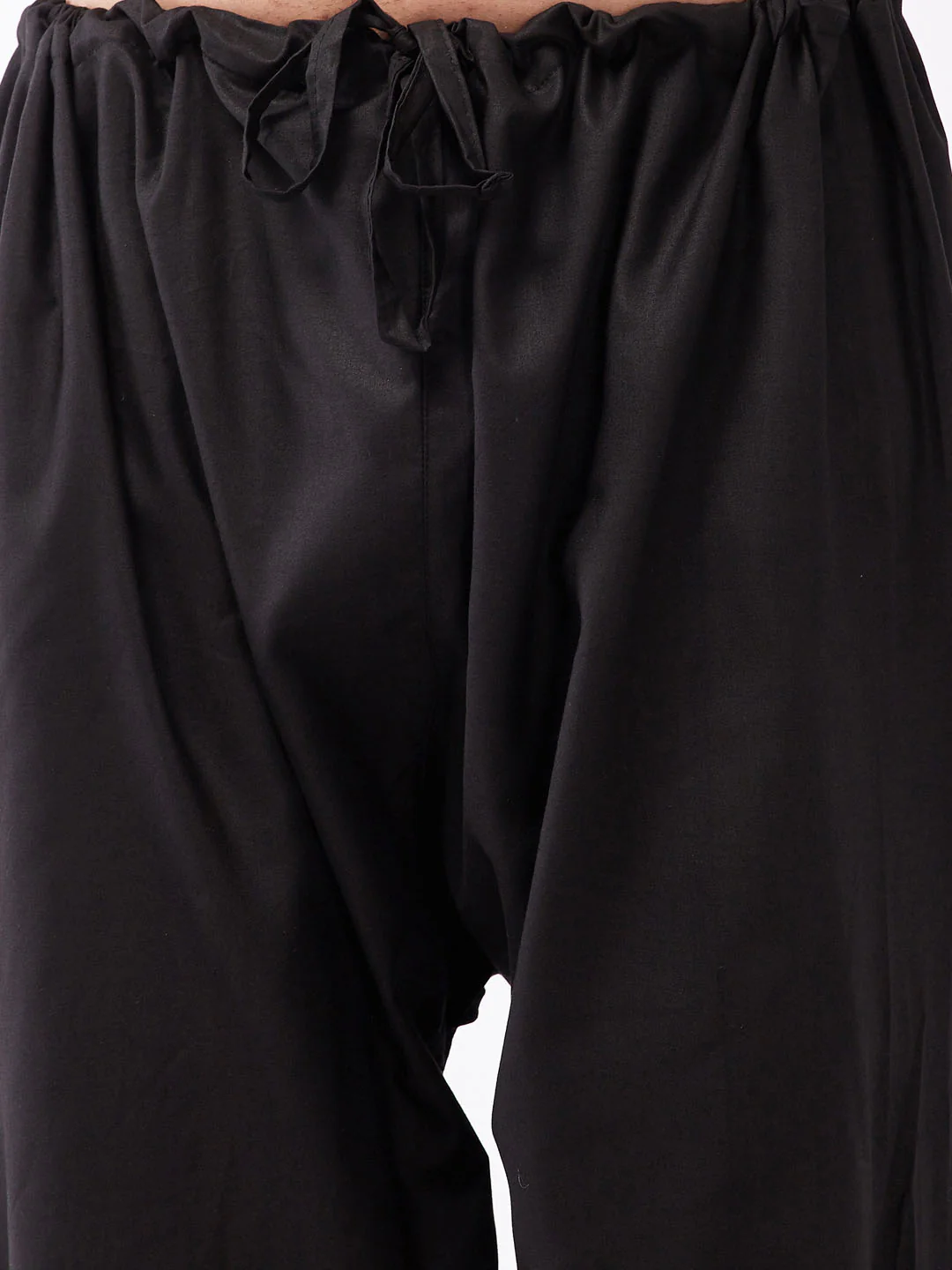 Men's Black Cotton Blend Kurta and Pyjama Set - Image 5