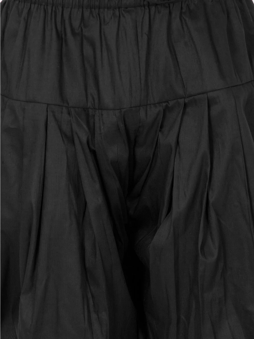 Men's Black Cotton Silk Blend Dhoti - Image 3