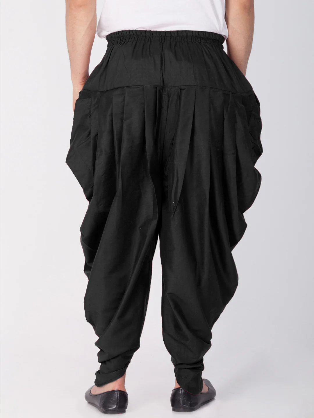 Men's Black Cotton Silk Blend Dhoti - Image 4