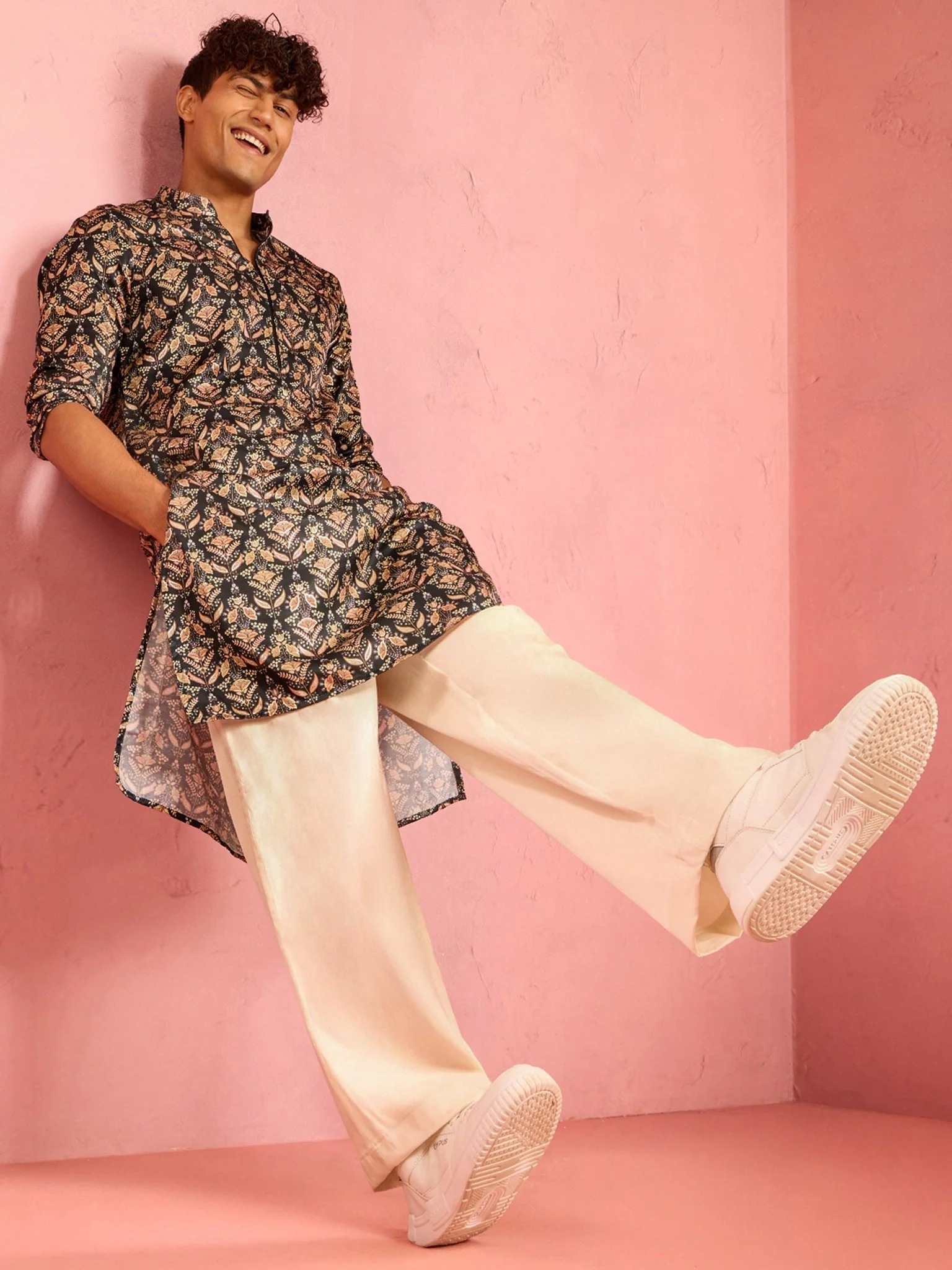Men's Bottle Green Silk Blend Kurta - Image 6