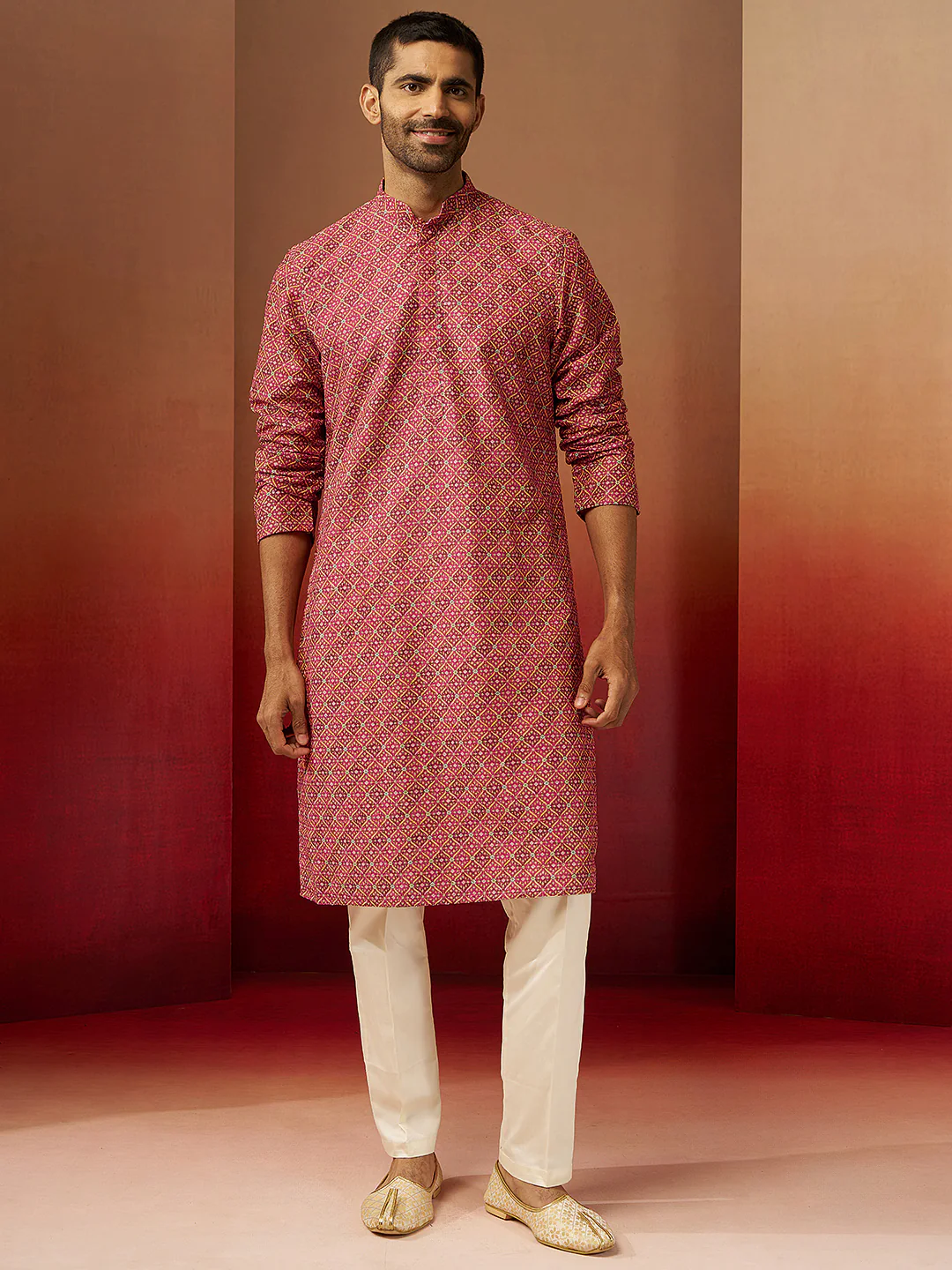Men's Falsa Digital Print Kurta with Pyjama - Image 3