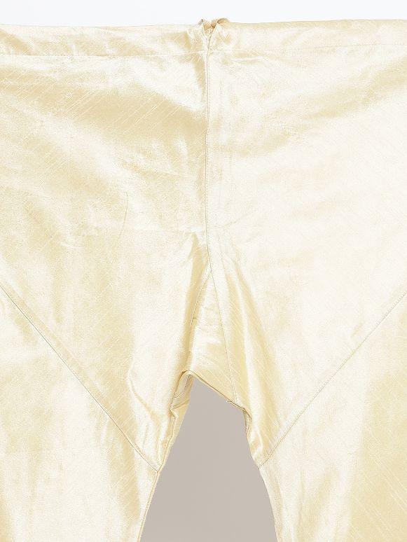 VASTRAMAY Men's Gold Zari Weaved Kurta Pyjama Set - Image 5