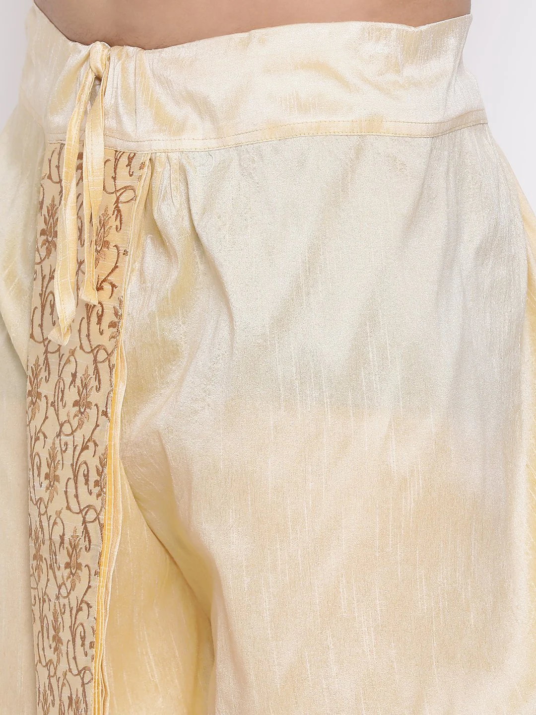 Men's Gold Embroidered Dhoti Pant - Image 3