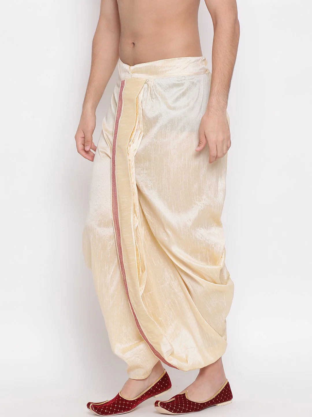 Men's Gold Embroidered Dhoti Pant - Image 2