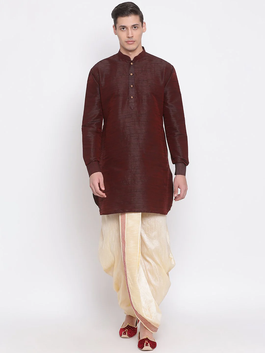 Men's Gold Embroidered Dhoti Pant - Image 5