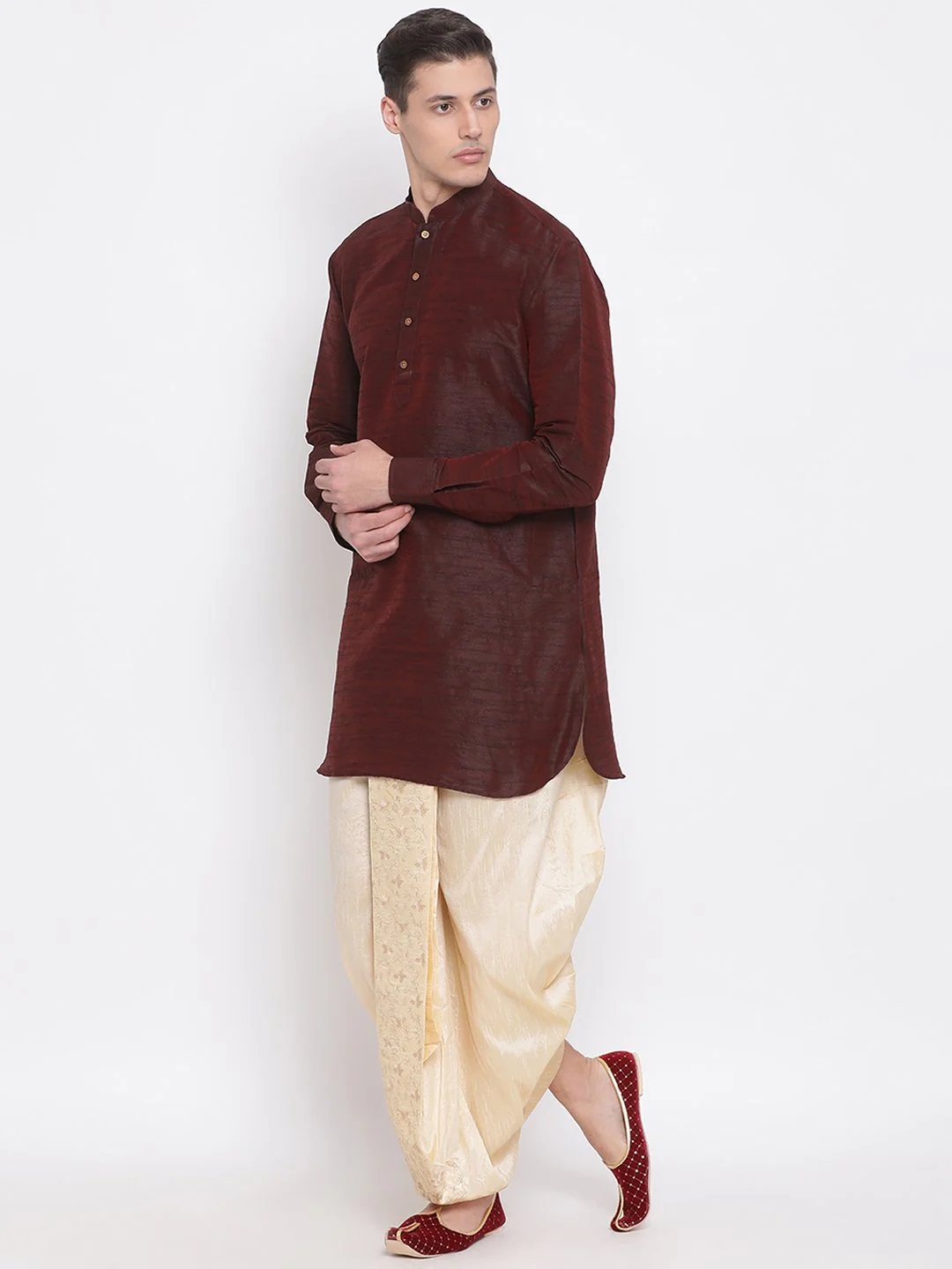 Men's Gold Embroidered Dhoti Pant - Image 5