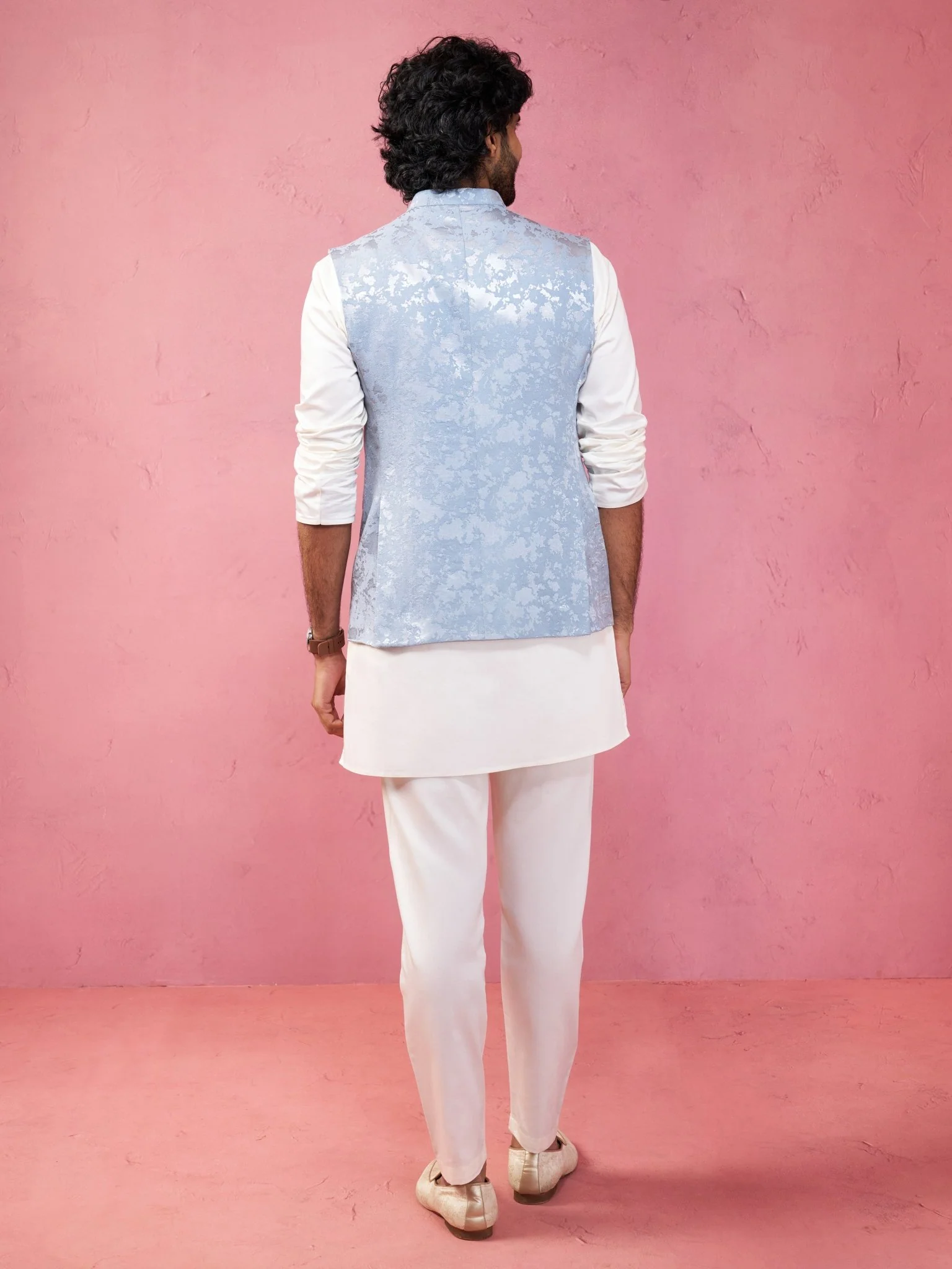 Men's Grey Nehru Jacket Set - Image 5
