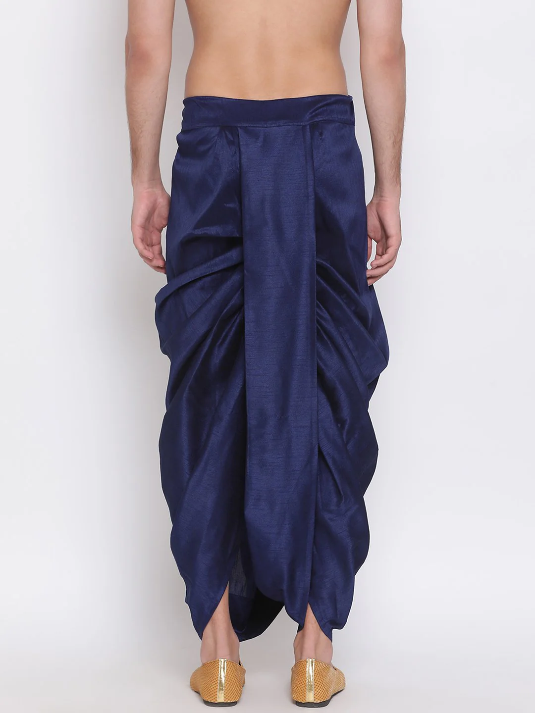 Men's Navy Blue Embroidered Dhoti Pant - Image 4
