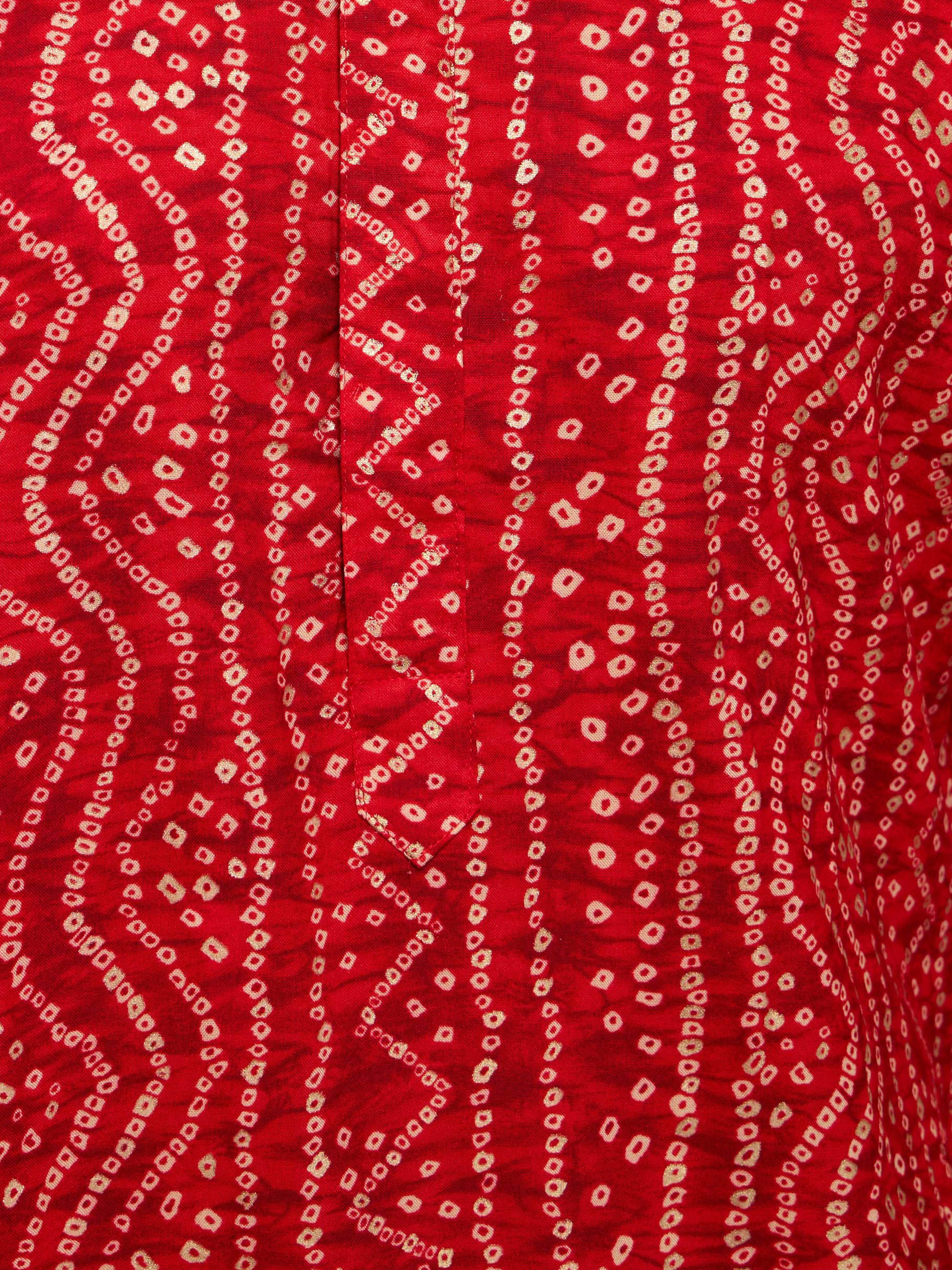 Men's Plus Red Bandhani Kurta - Image 6