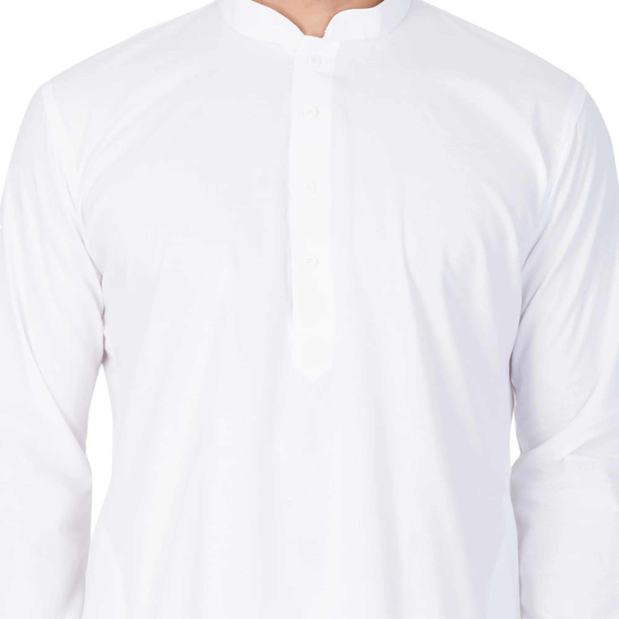 VASTRAMAY Men's White Cotton Kurta, Pyjama & Dupatta Set - Image 3