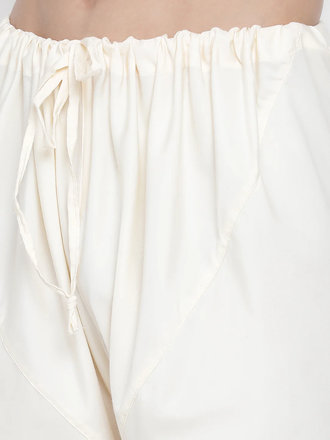 Men's White Cotton Silk Blend Churidar - Image 3