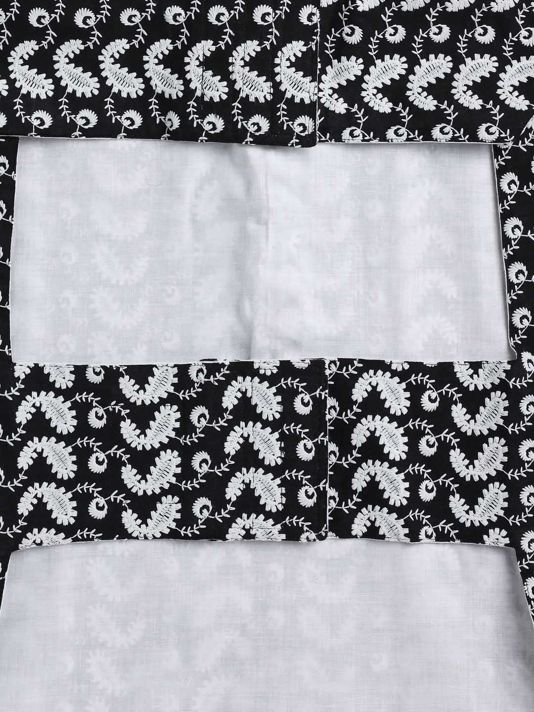 Dogs' Black Chikankari Pure Cotton Ethnic Kurta - Image 5
