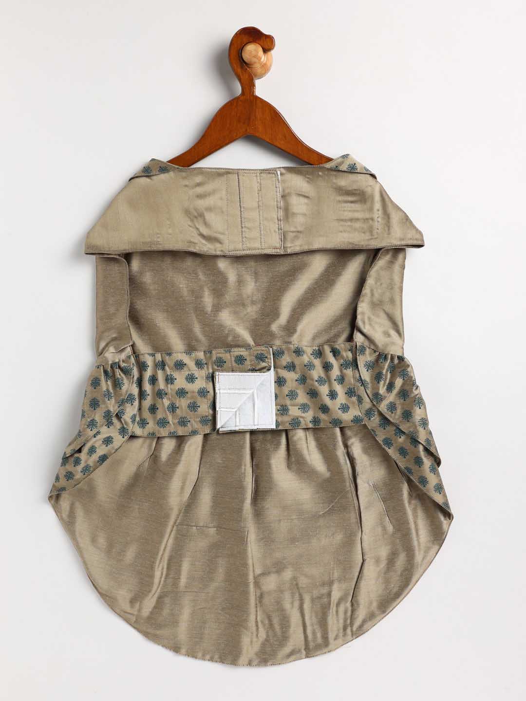 Dogs' Chiku Printed Flared Frock With Attached Bow - Image 3