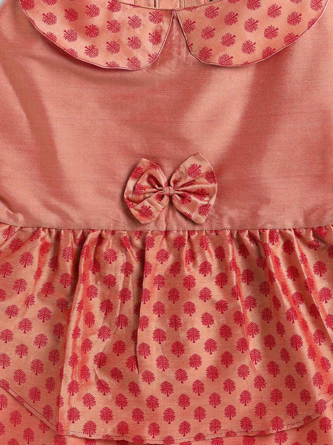 Dogs' Pink Printed Flared Frock With Attached Bow - Image 4
