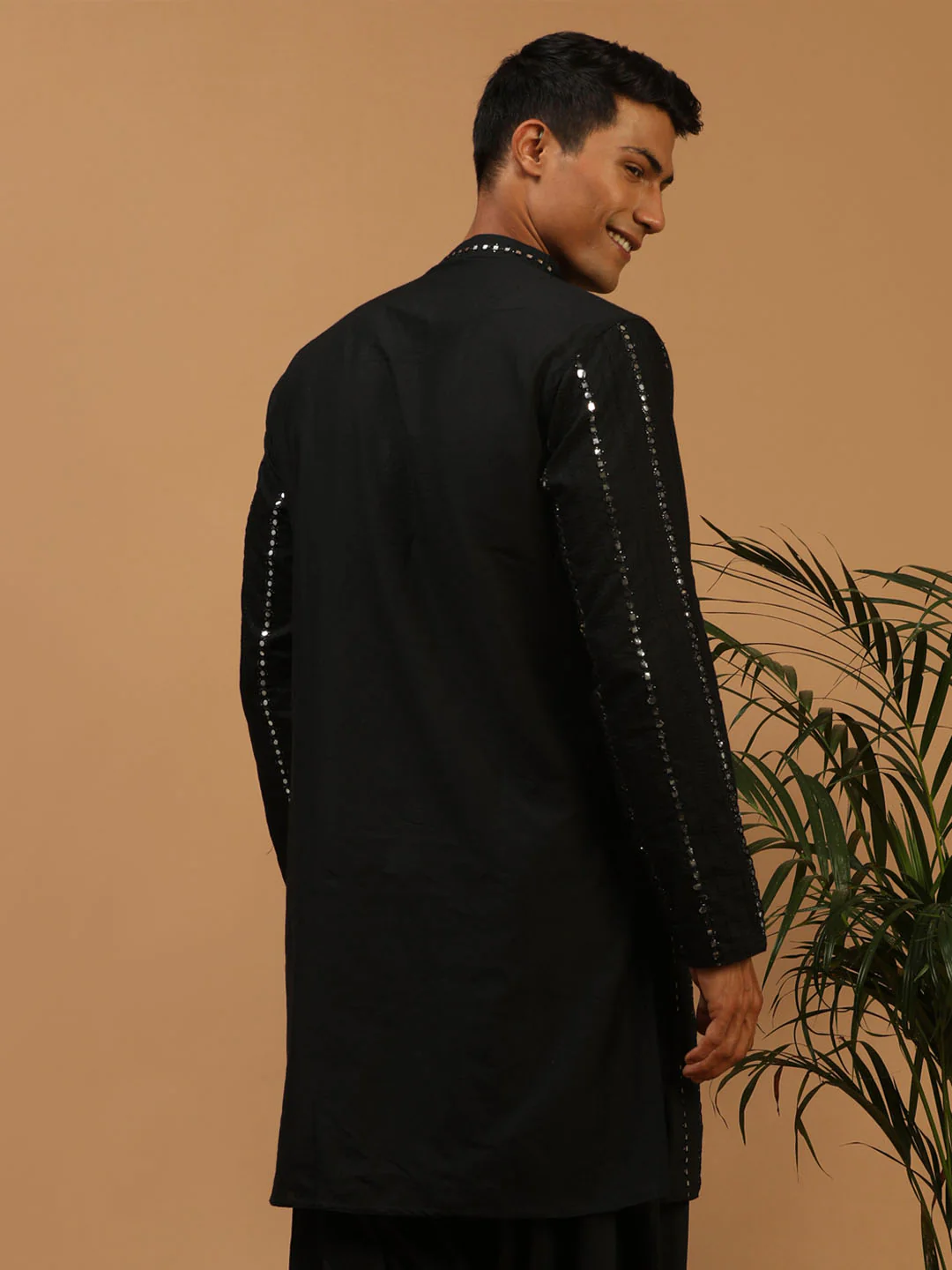 Men's Black Mirror Kurta - Image 3