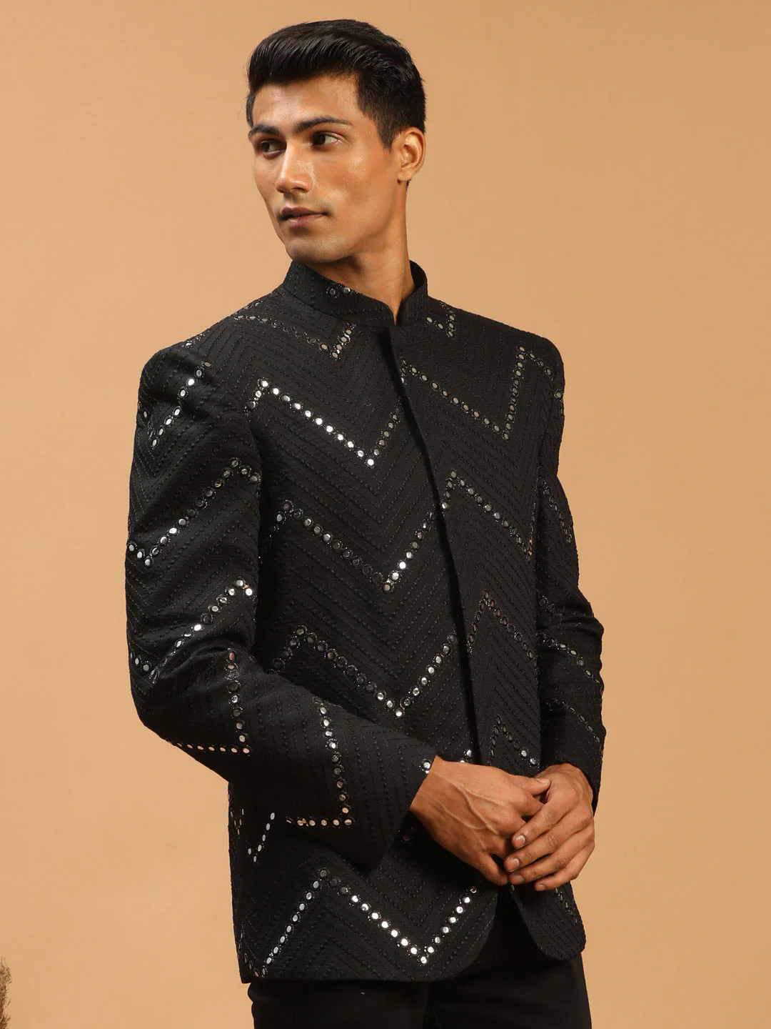 Men's Black Mirror Jodhpuri - Image 2