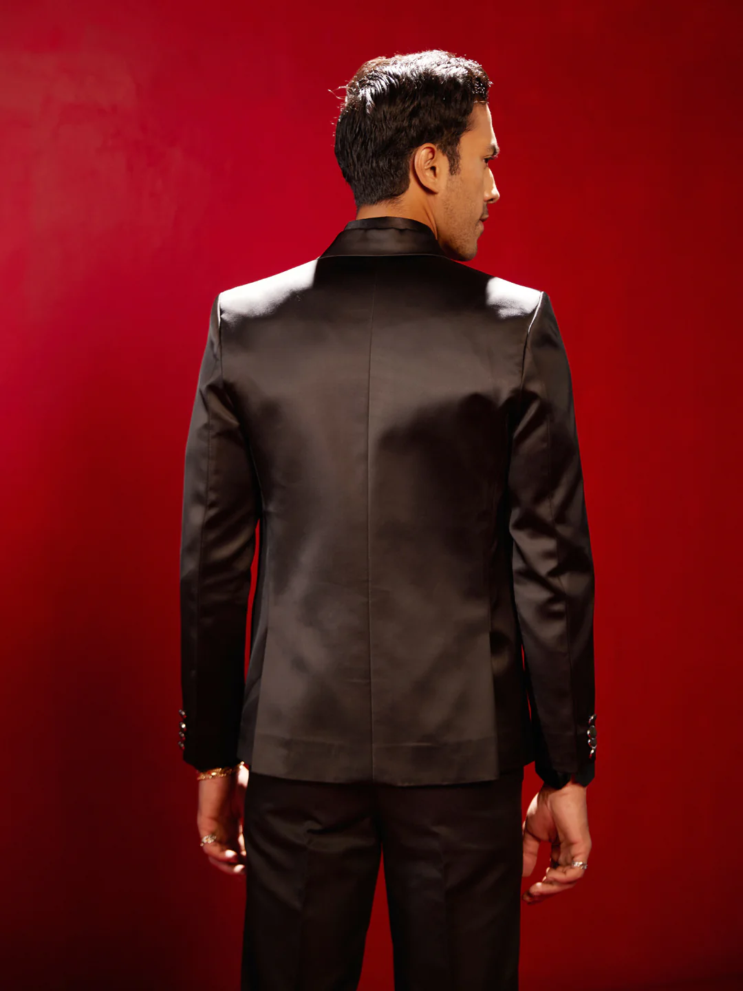 Men's Black Party Wear Blazer - Image 3