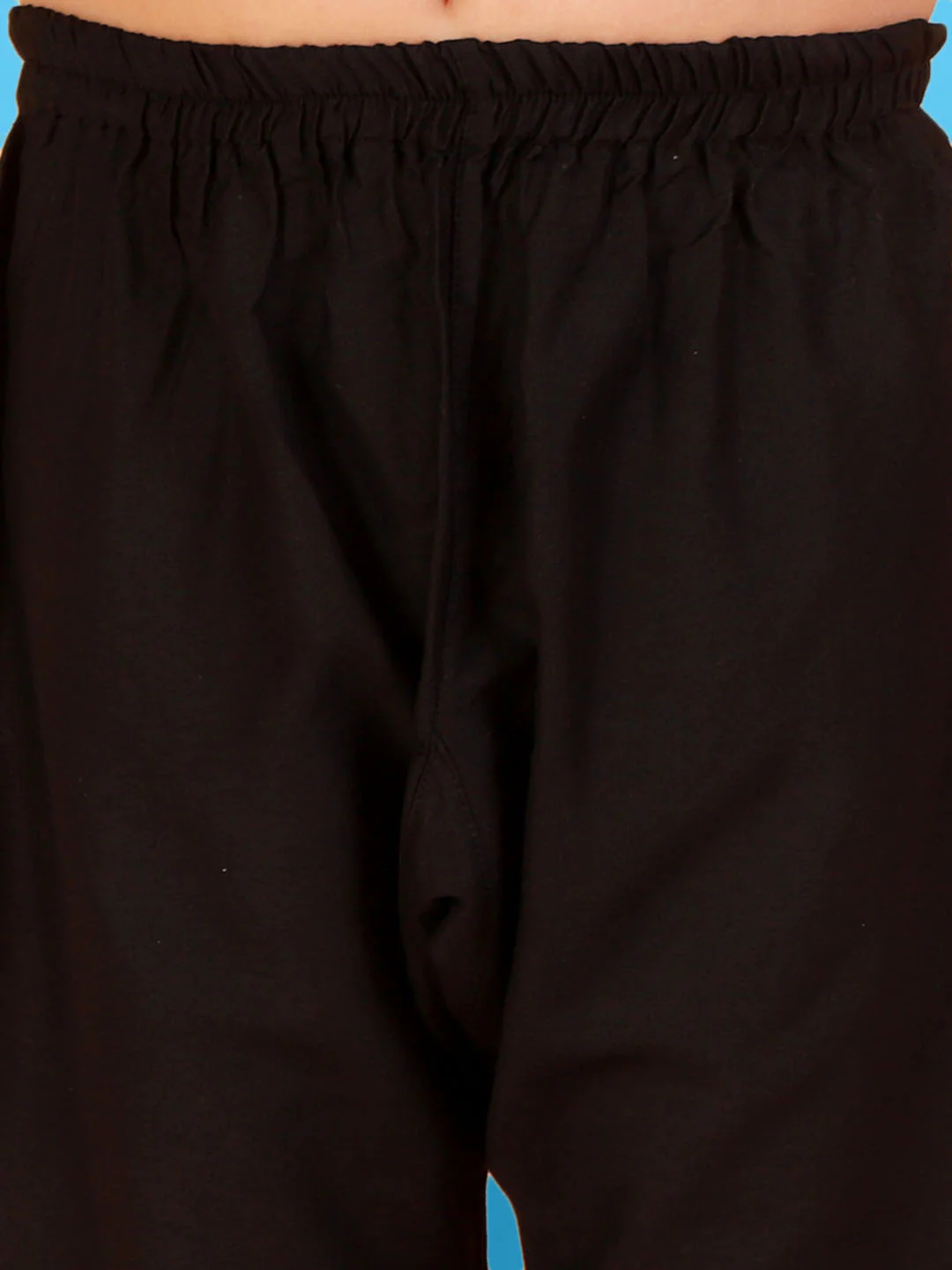 Boy's' Black Mirror Kurta Pyjama Set - Image 5