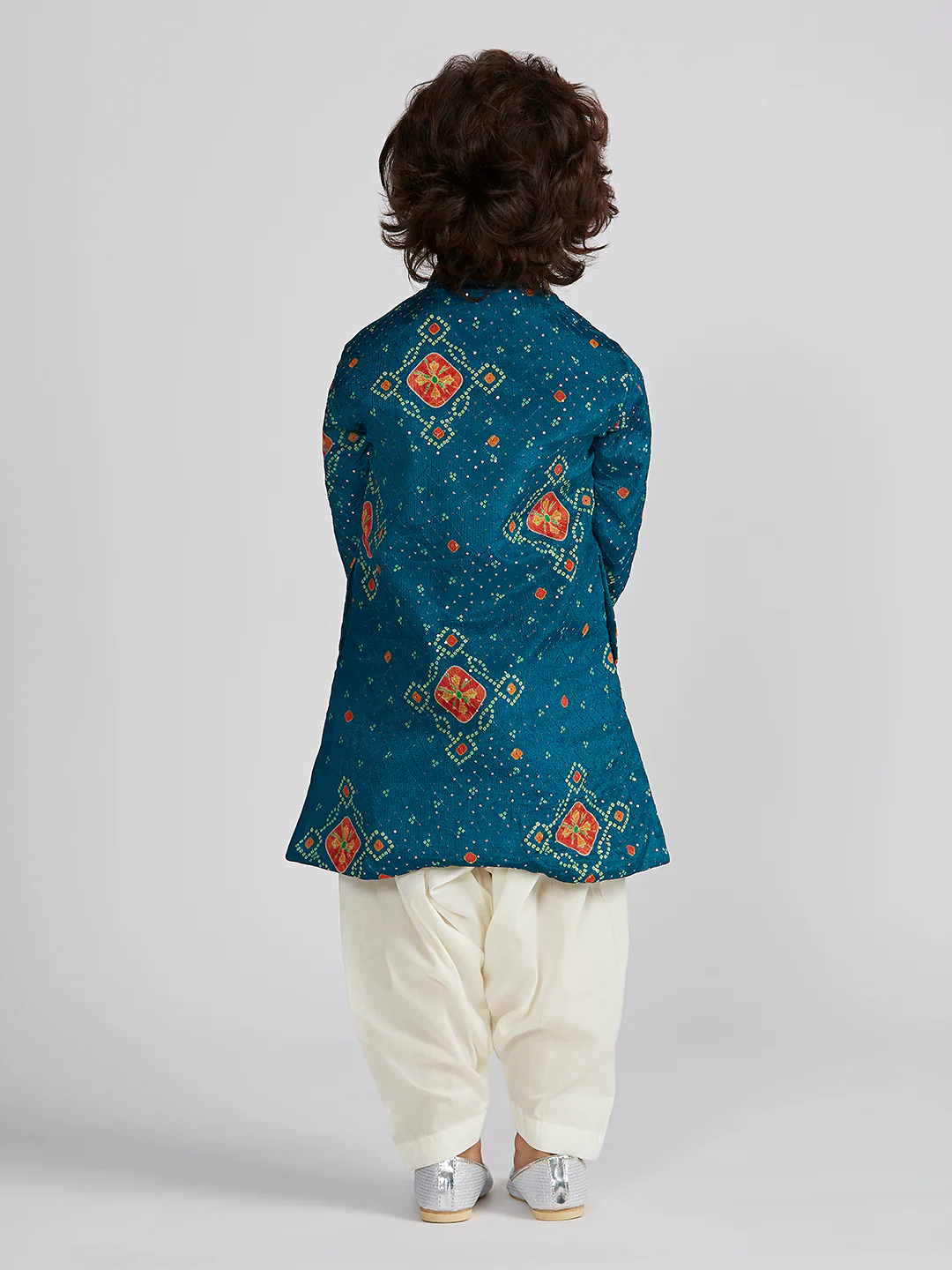 Boy's' Blue Kurta And Patiala Set - Image 4
