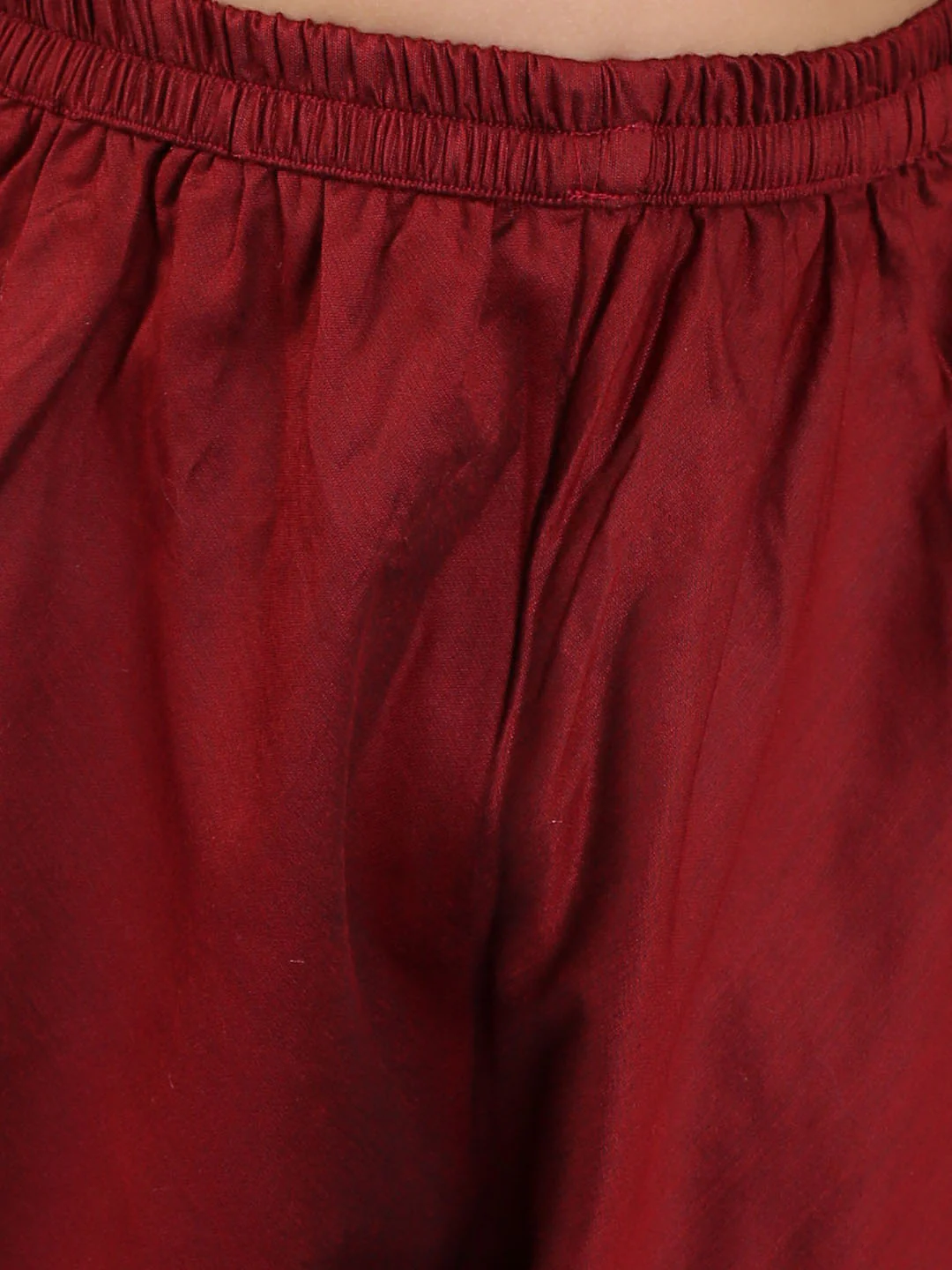 Boy's' Maroon Mirror Kurta Pyjama Set - Image 5